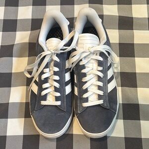 Adidas White and Blue Sneakers Classic Design